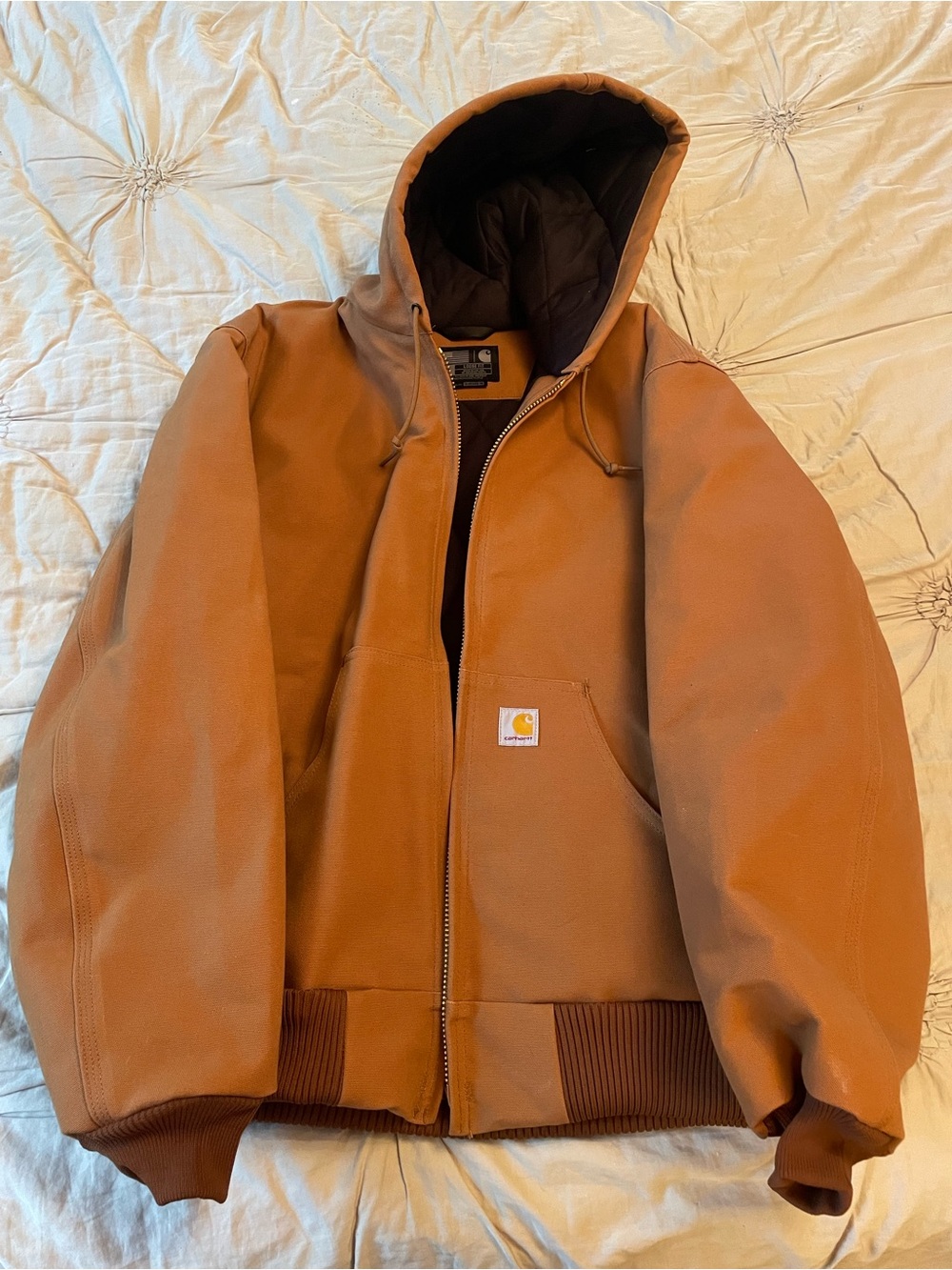 Carhartt Brown Hooded Duck Insulated Puffer Jacket - Picture 2 of 4